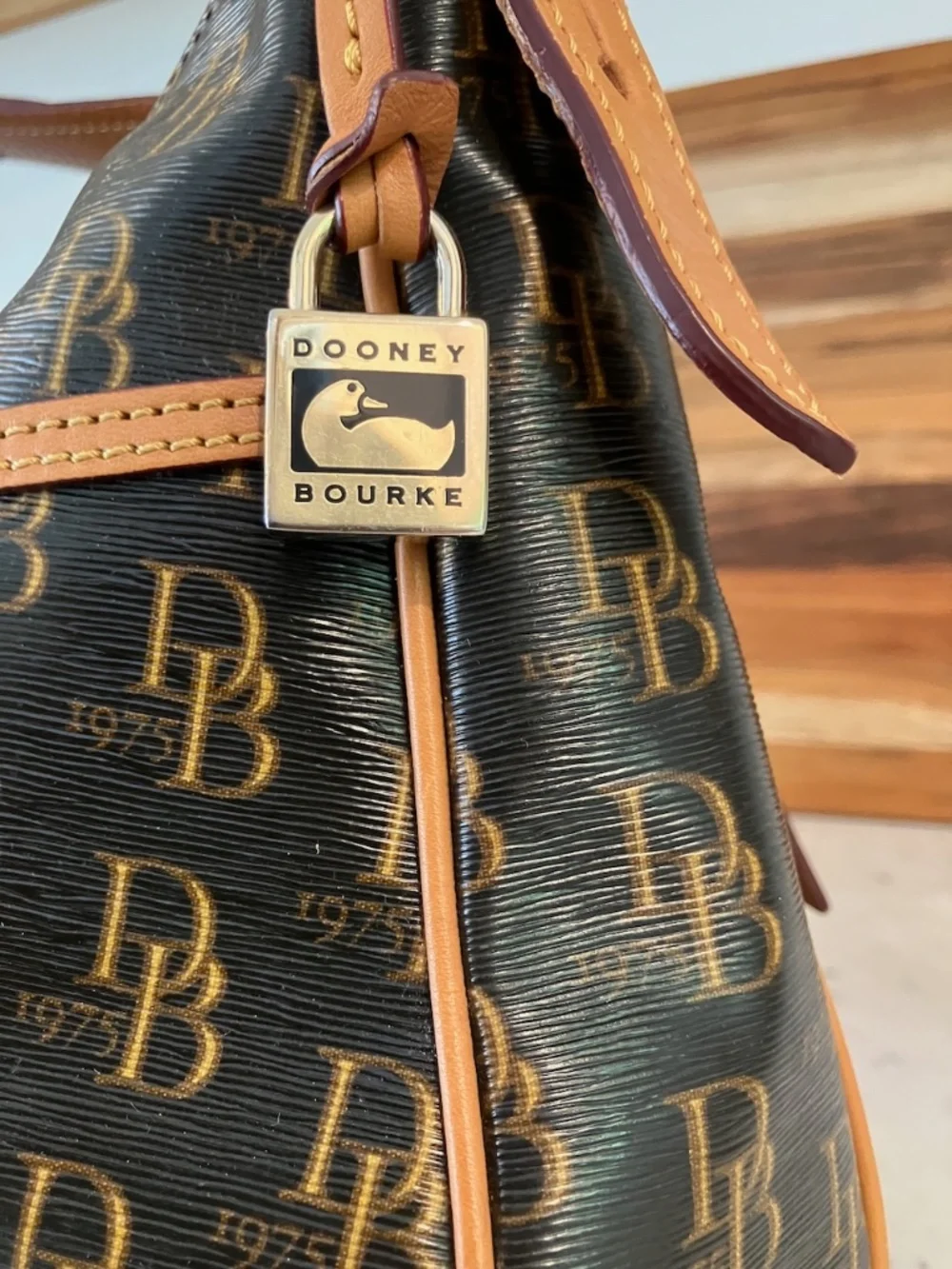 Dooney & Bourke East/West Collins Hobo | Signature DB Canvas | Brown/Tan